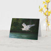 Carte de voeux d'art d'oiseau "de héron de grand (Fleur jaune)