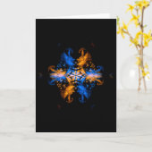 Carte de voeux d'art du feu de dragons du feu et (Fleur jaune)