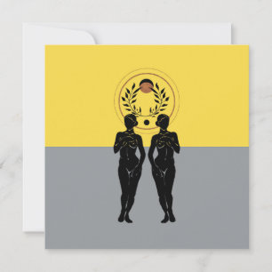 Carte de vœux d'art moderne féminin Astra