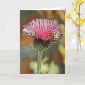 Carte de vœux d'art pastel d'abeilles mellifères (Fleur jaune)