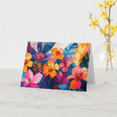 Carte de vœux d'art tropical (Fleur jaune)