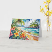 Carte de vœux d'art tropical (Fleur jaune)