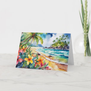 Carte de vœux d'art tropical