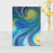 carte de voeux d'art vierge, poisson d'art origina (Fleur jaune)