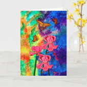 Carte de voeux d'attraction de machaon (Fleur jaune)