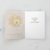 Carte de voeux d'automne avec couronne d'automne (Intérieur)