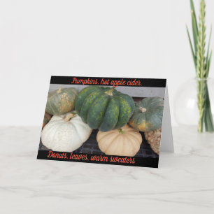 Carte de voeux d'automne Citrouilles