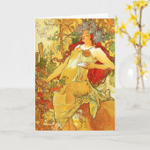 Carte de voeux d'automne d'Alphonse Mucha (Fleur jaune)