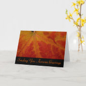 Carte de voeux d'automne de la feuille d'érable ro (Fleur jaune)
