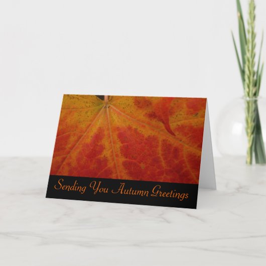 Carte de voeux d'automne de la feuille d'érable ro (Devant)