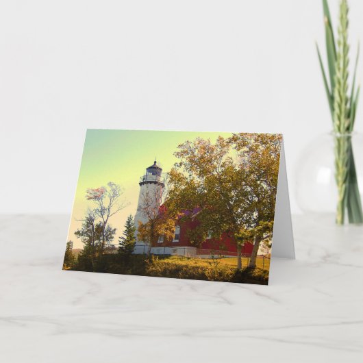 Carte de voeux d'automne Eagle Harbour Lighthouse (Devant)