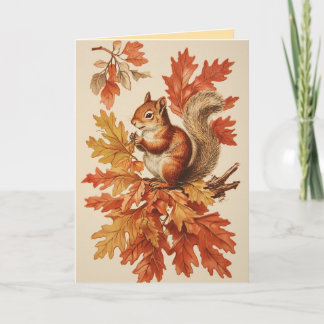 Carte de vœux d'automne écureuil