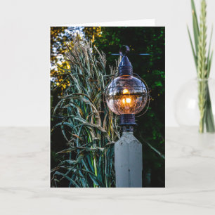 Carte de voeux d'automne Lampost Aglow