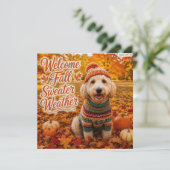 Carte de vœux d'automne pour amoureux de chiens (Debout devant)