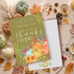 Carte de voeux d'automne Thanksgiving Olive