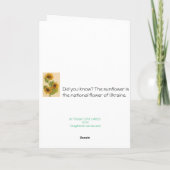 Carte de voeux de 3 tournesols (blanc à (Dos)