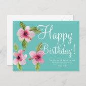 Carte de vœux de anniversaire avec verset biblique (Devant / Derrière)