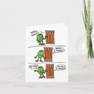Carte de vœux de anniversaire Knock Knock Olive Yo