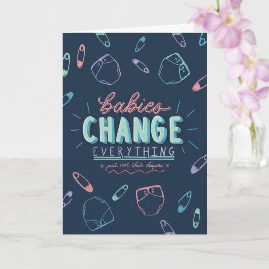 Carte de voeux de Baby shower amusant (Orchidée)