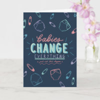 Carte de voeux de Baby shower amusant