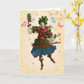 Carte de voeux de bacchante de printemps (Fleur jaune)