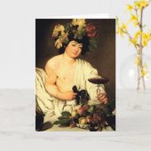 Carte de voeux de Bacchus de Caravaggio (Fleur jaune)