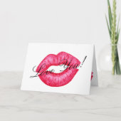 Carte de vœux de baiser au rouge à lèvres rouge (Devant)