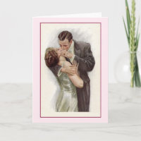 Carte de vœux de baiser victorien