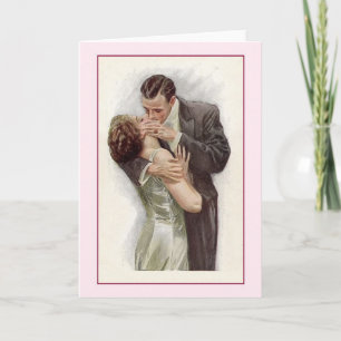 Carte de vœux de baiser victorien