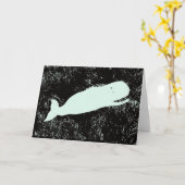 carte de voeux de baleine blanche (Fleur jaune)