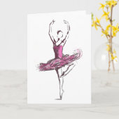Carte de voeux de ballerine (Fleur jaune)