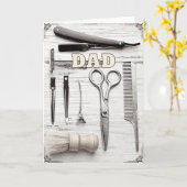 Carte de vœux de barbier pour la fête des pères Jo (Fleur jaune)