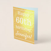 Carte de voeux de base Gold Foil 60e anniversaire (Devant)
