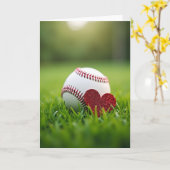 Carte de vœux de baseball d'amour sincère (Fleur jaune)