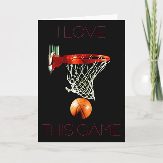 Carte de voeux de basket-ball - I Love This Game (Devant)