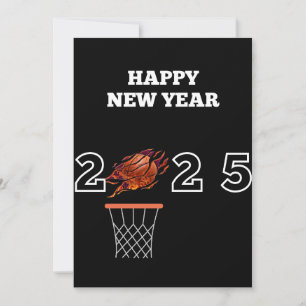 Carte de vœux de basketball Nouvel An 2025