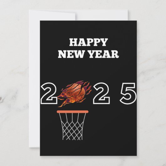 Carte de vœux de basketball pour la nouvelle année (Devant)