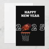 Carte de vœux de basketball pour la nouvelle année (Devant / Derrière)