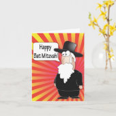 Carte de voeux de bat mitzvah - caractère rabby (Fleur jaune)