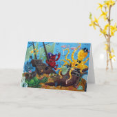 Carte de vœux de bateau coulé (Fleur jaune)