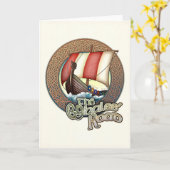 Carte de voeux de bateau de Viking de la route des (Fleur jaune)