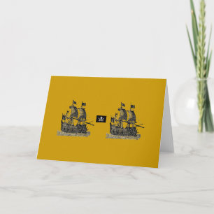 Carte de voeux de bateau pirate