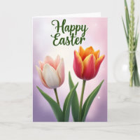 Carte de vœux de beauté de tulipe de printemps