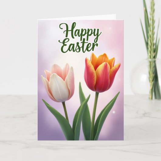 Carte de vœux de beauté de tulipe de printemps (Devant)