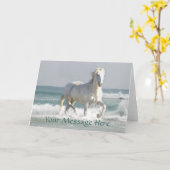 Carte de voeux de beauté d'océan de cheval (Fleur jaune)