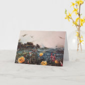 Carte de voeux de beaux-arts de fleurs sauvages et (Fleur jaune)