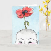 Carte de voeux "de bébé de pavot", nouveau bébé (Fleur jaune)