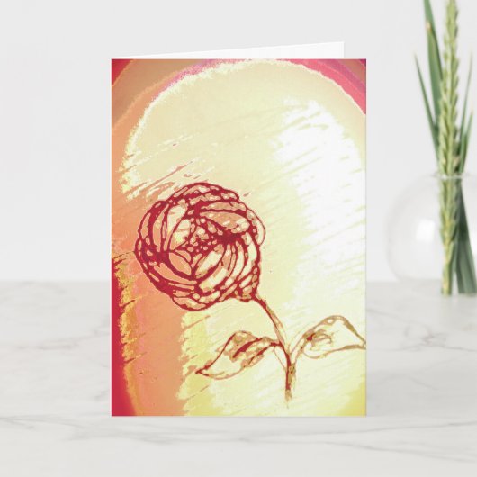 Carte de vœux de bénédiction pliée Rustic Rose (Devant)