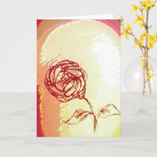 Carte de vœux de bénédiction pliée Rustic Rose (Fleur jaune)