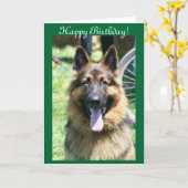 Carte de voeux de berger allemand de joyeux (Fleur jaune)